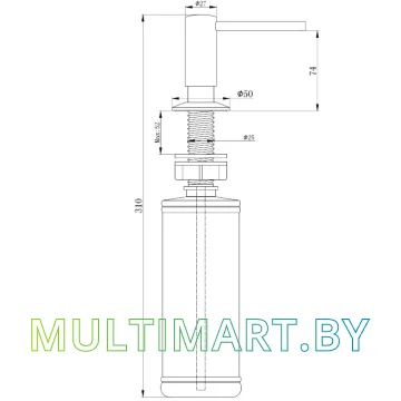 Дозатор для жидкого мыла Paulmark Decus D004-431 (белый матовый) картинка 2